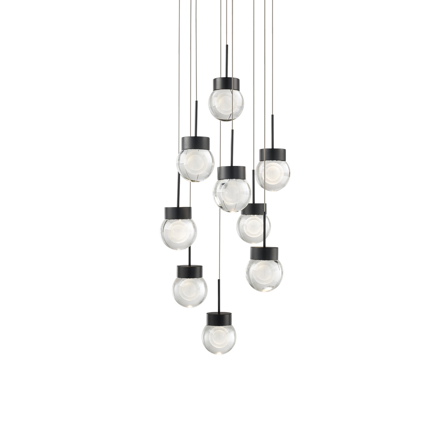 LED Pendant by Modern Forms - Double Bubble Collection, Black Finish - PD-82009R-BK
