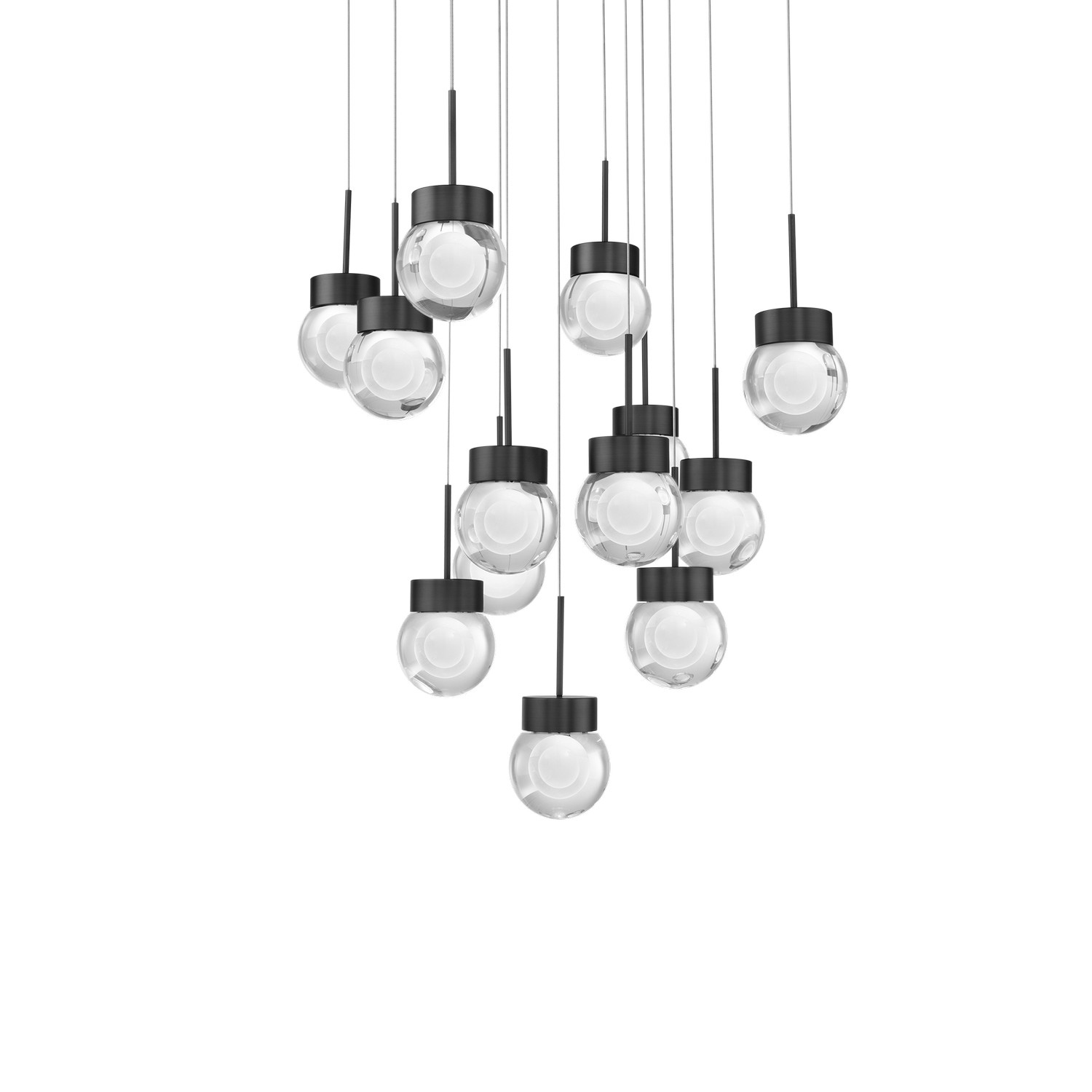 LED Pendant by Modern Forms - Double Bubble Collection, Black Finish - PD-82013S-BK
