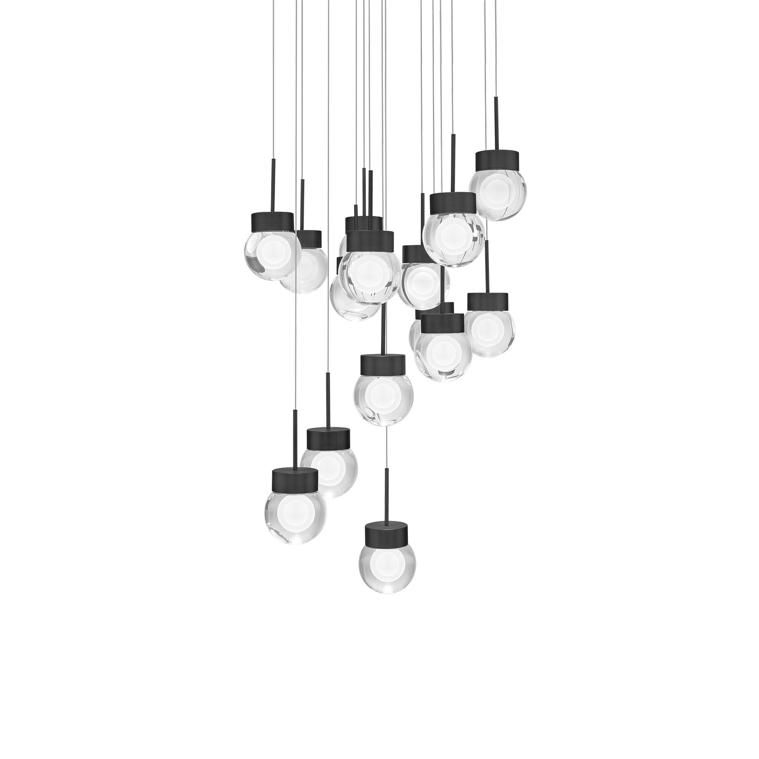 LED Pendant by Modern Forms - Double Bubble Collection, Black Finish - PD-82015R-BK
