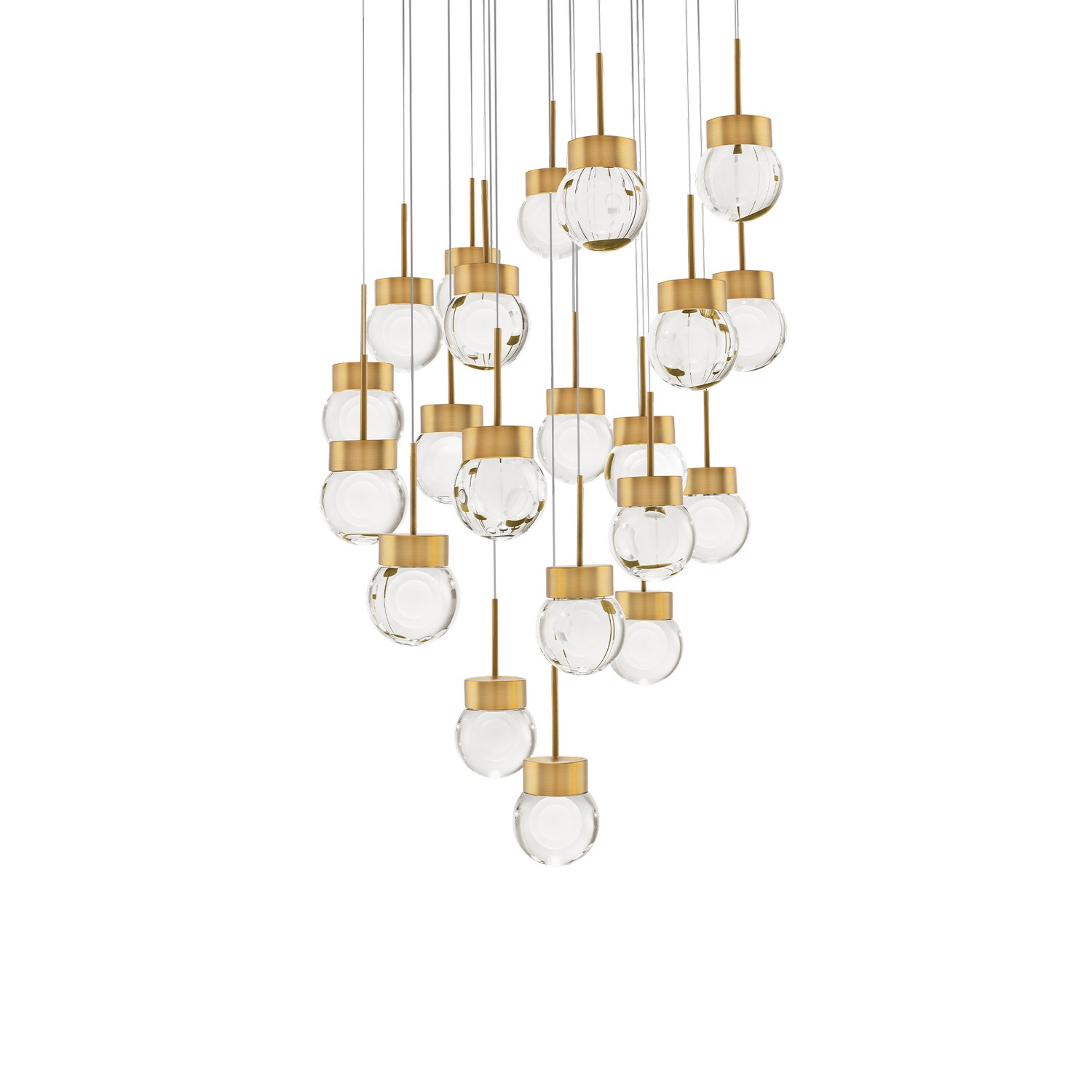 LED Pendant by Modern Forms - Double Bubble Collection, Aged Brass Finish - PD-82021R-AB