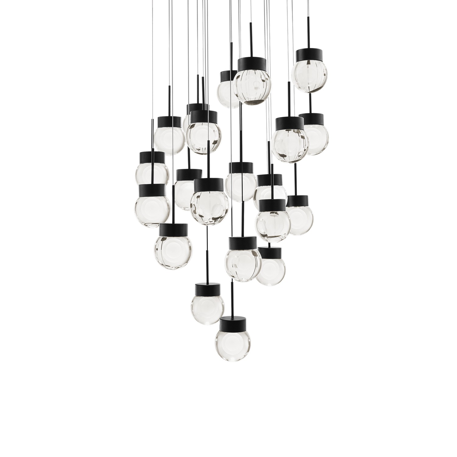 LED Pendant by Modern Forms - Double Bubble Collection, Black Finish - PD-82021R-BK