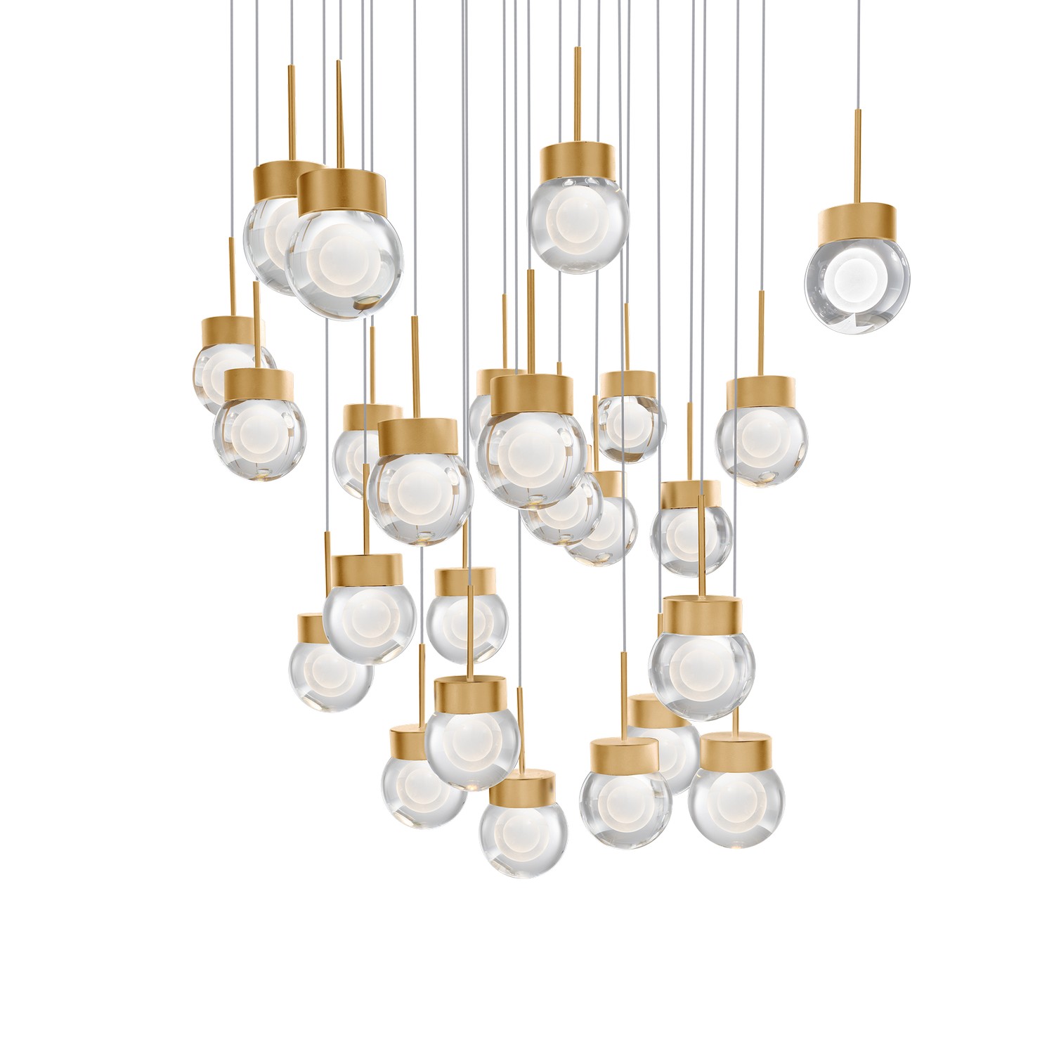 LED Pendant by Modern Forms - Double Bubble Collection, Aged Brass Finish - PD-82025S-AB