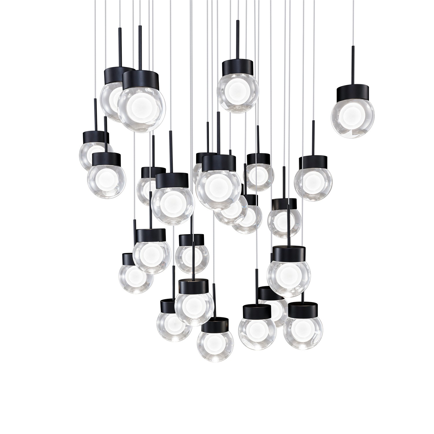 LED Pendant by Modern Forms - Double Bubble Collection, Black Finish - PD-82025S-BK