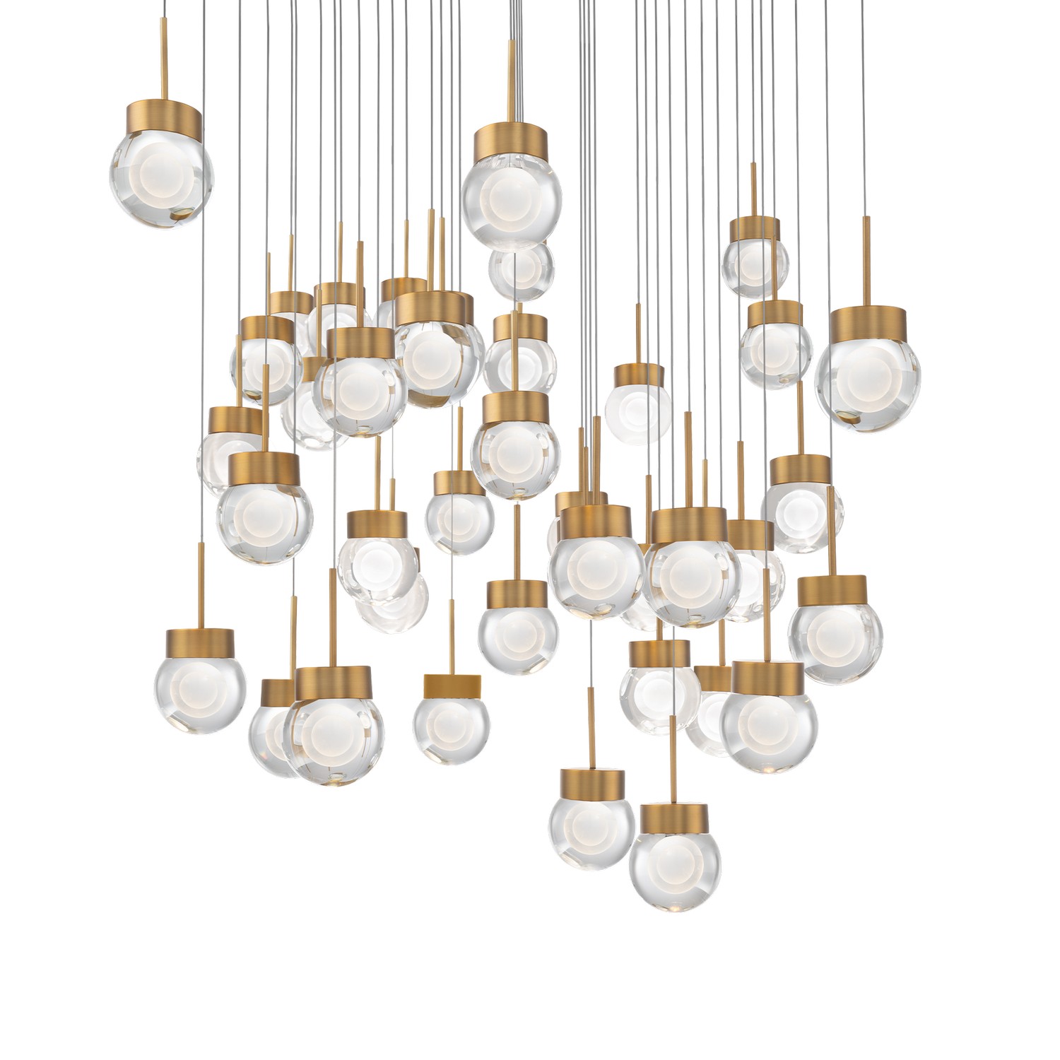 LED Pendant by Modern Forms - Double Bubble Collection, Aged Brass Finish - PD-82041S-AB