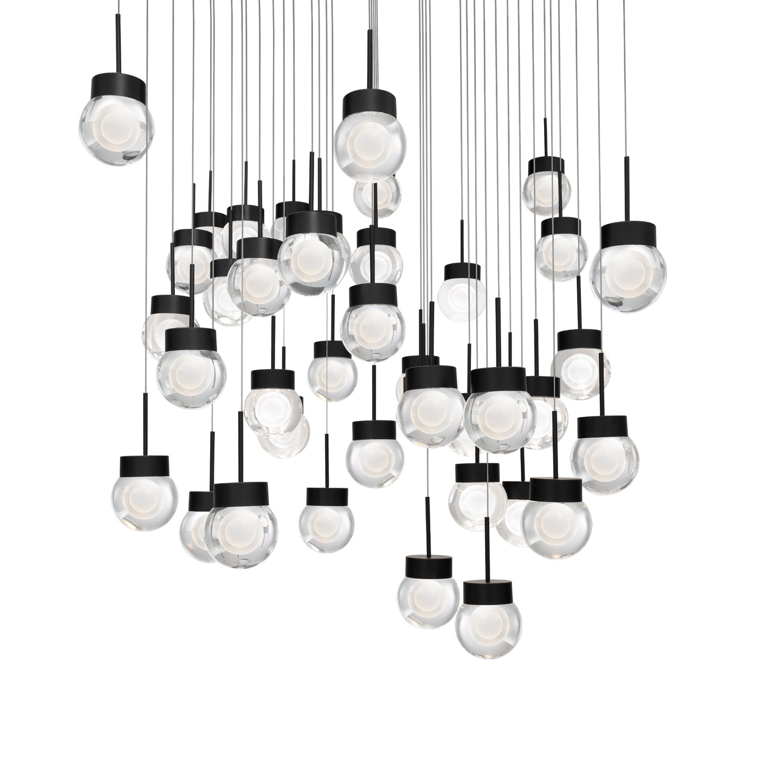 LED Pendant by Modern Forms - Double Bubble Collection, Black Finish - PD-82041S-BK