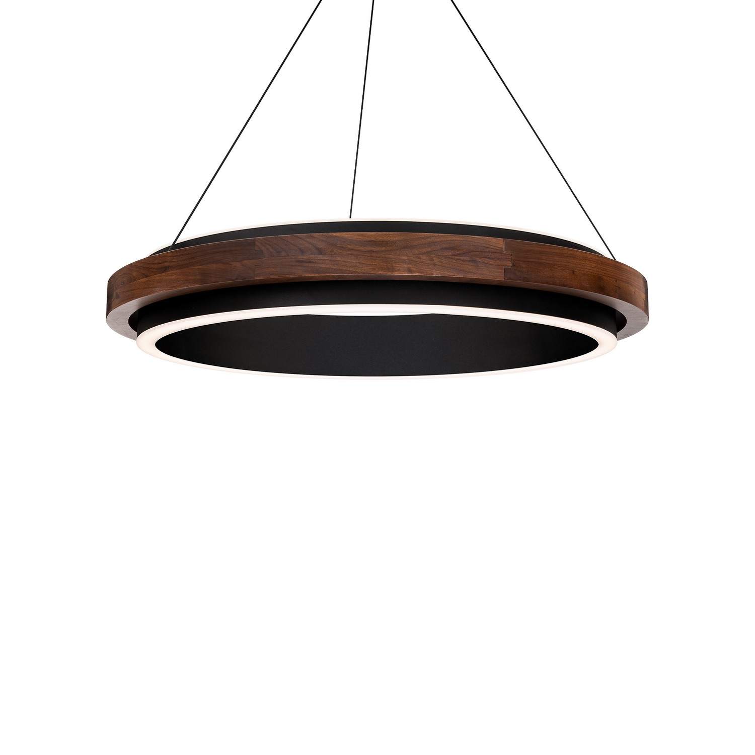 LED Pendant by Modern Forms - Delaney Collection, Black/Dark Walnut Finish - PD-88529-BK/DW