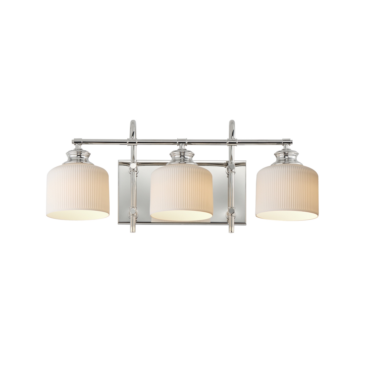 Maxim Lighting 21493WTPN Bisque 3 Light 24 inch Polished Nickel Bath Vanity Wall Light