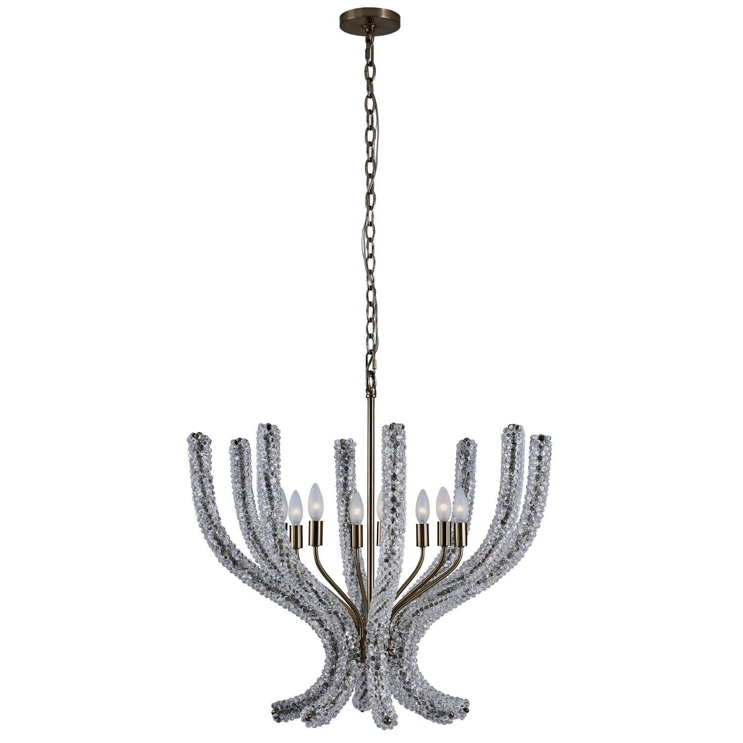 Brushed Champagne Gold  Chandelier from the CORAL Collection