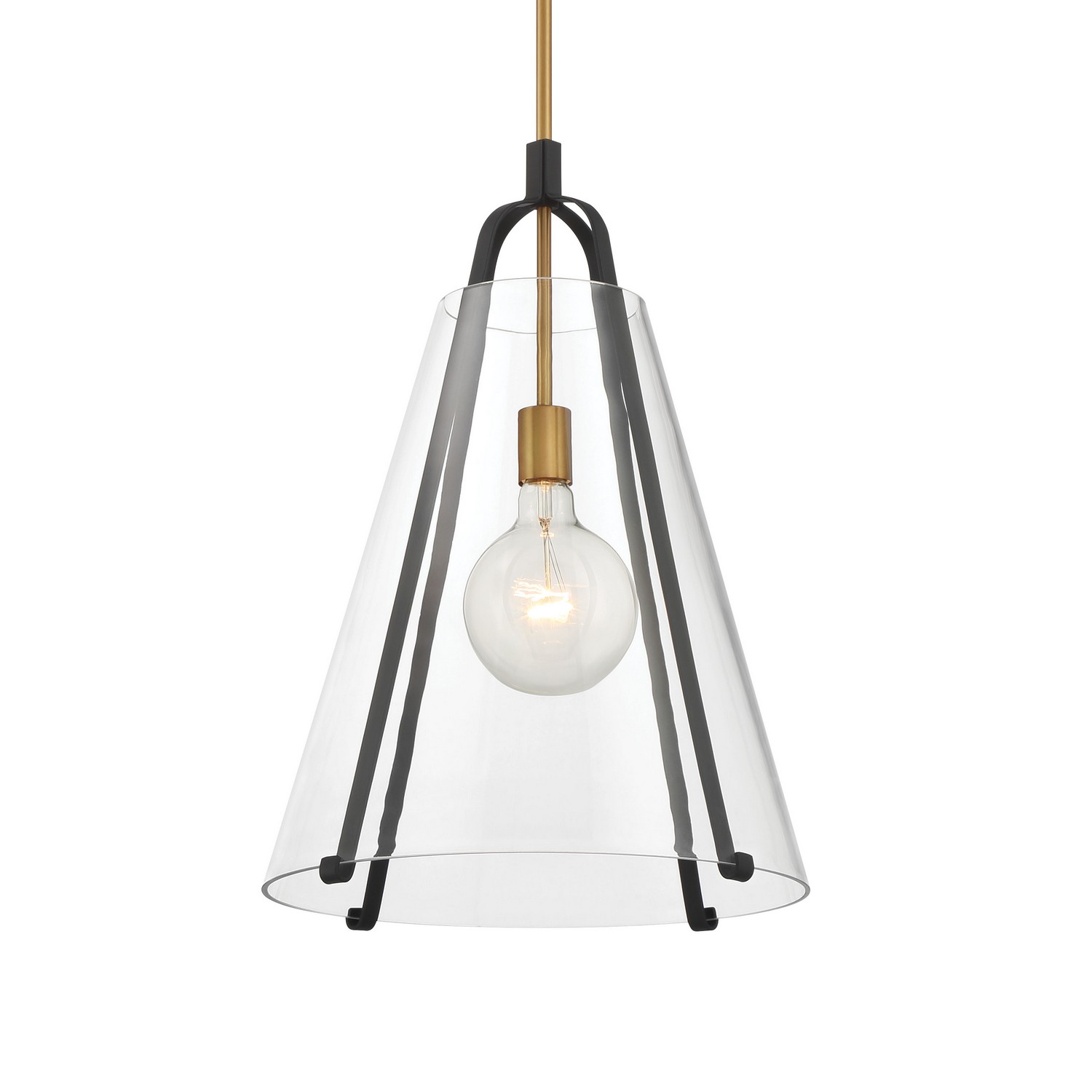 Legacy Brass & Sand Coal Pendant from the Paxos Collection