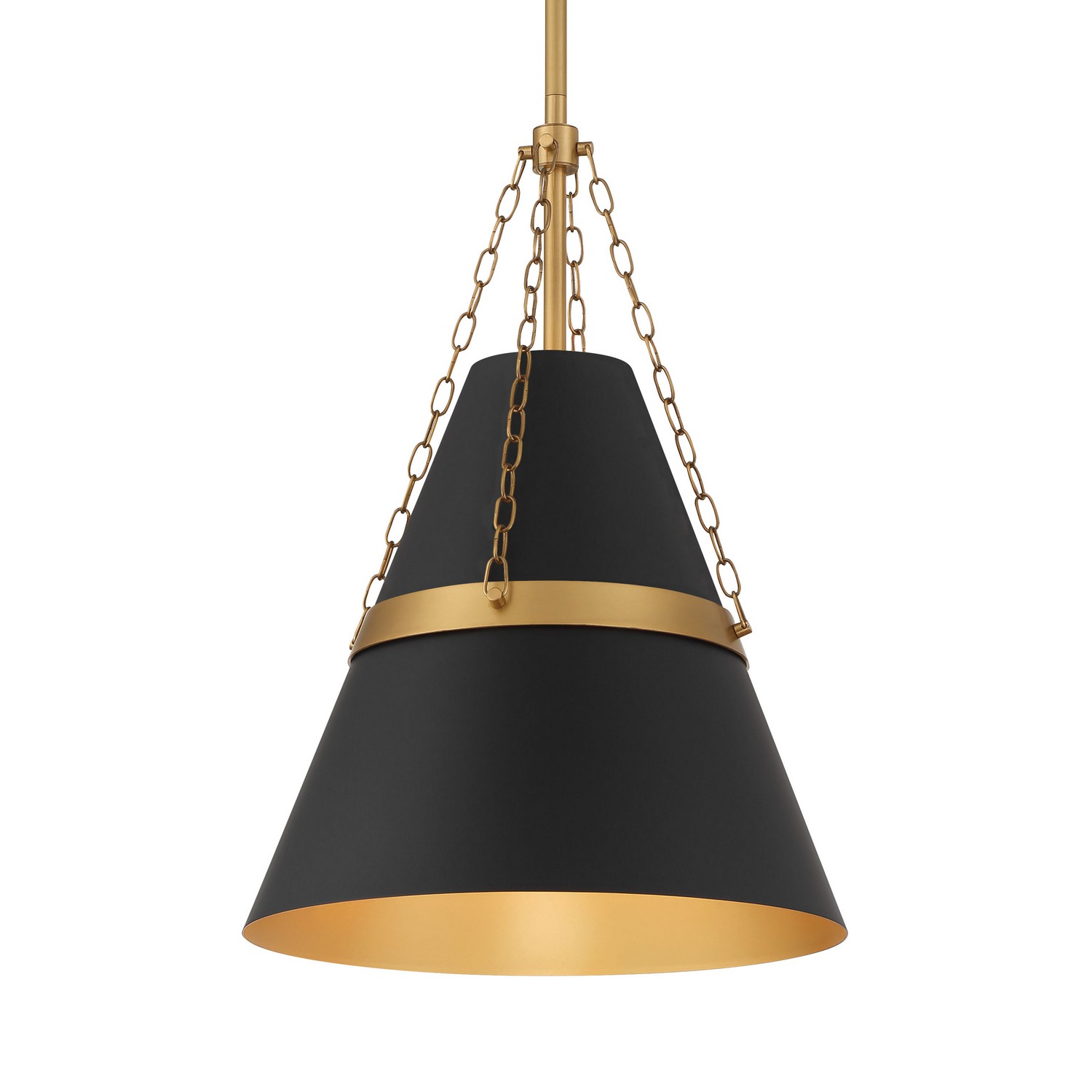 Legacy Brass & Dark Matte Black Pendant From The Springfield Collection-image