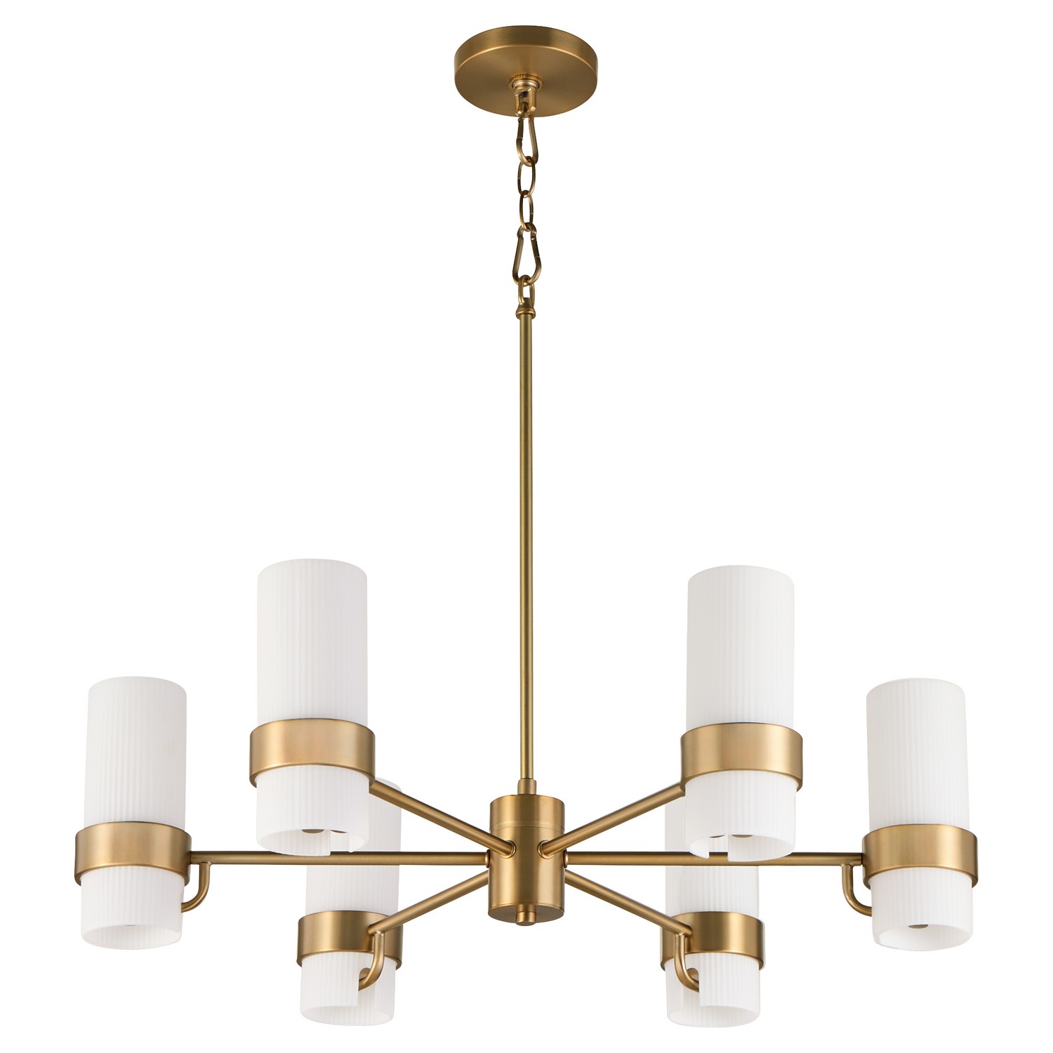 Photos - Chandelier / Lamp Wide Quorum International Brushed Brass Chandelier from the Sojourn Collection 6169-6-47