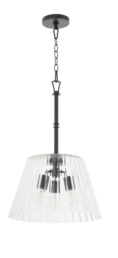 Quorum 8803-3-59 Lawton 3 Light 16 inch Matte Black Pendant Ceiling Light
