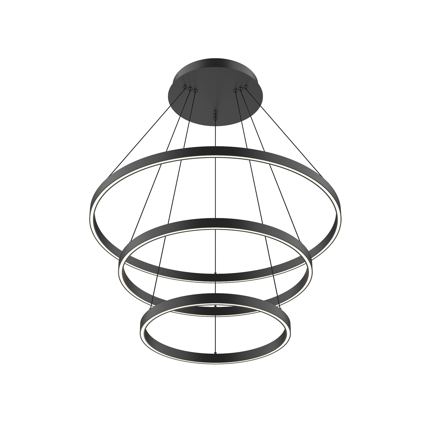 LED Chandelier by Kuzco Lighting - Cerchio Collection, Black Finish - CH87932-BK-UNV-010