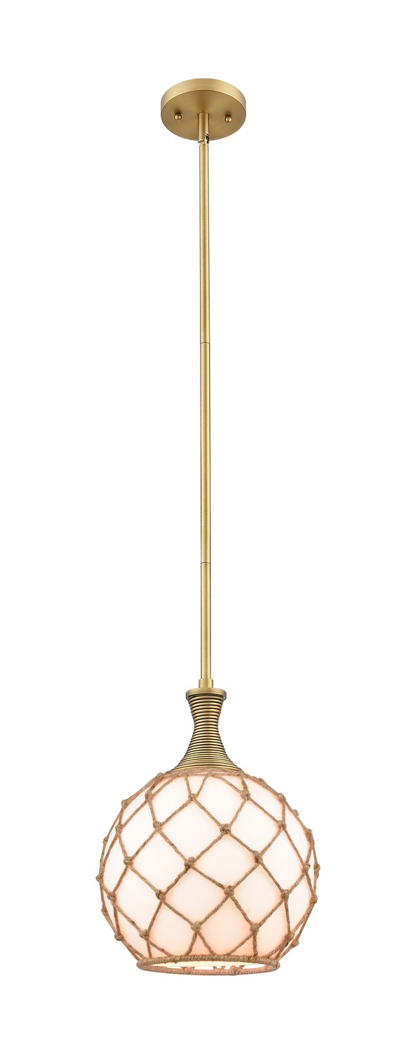 One Light Mini Pendant by Innovations - Ballston Collection, Brushed Brass Finish - 415-1S-BB-G121-10RB