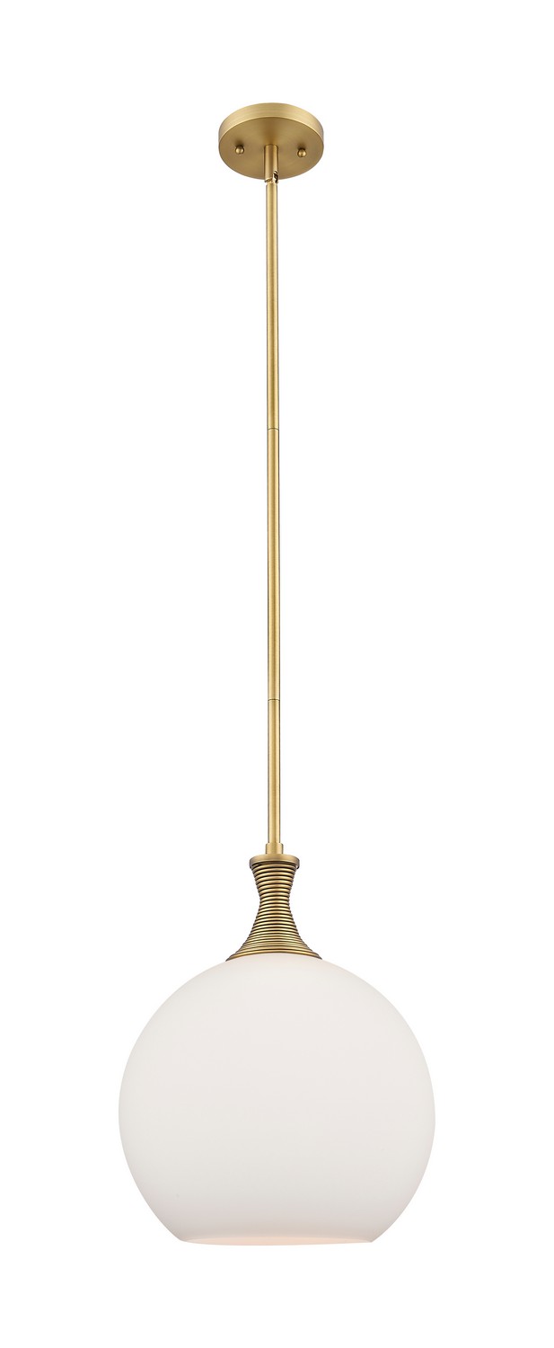One Light Mini Pendant by Innovations - Ballston Collection, Brushed Brass Finish - 415-1S-BB-G121-12