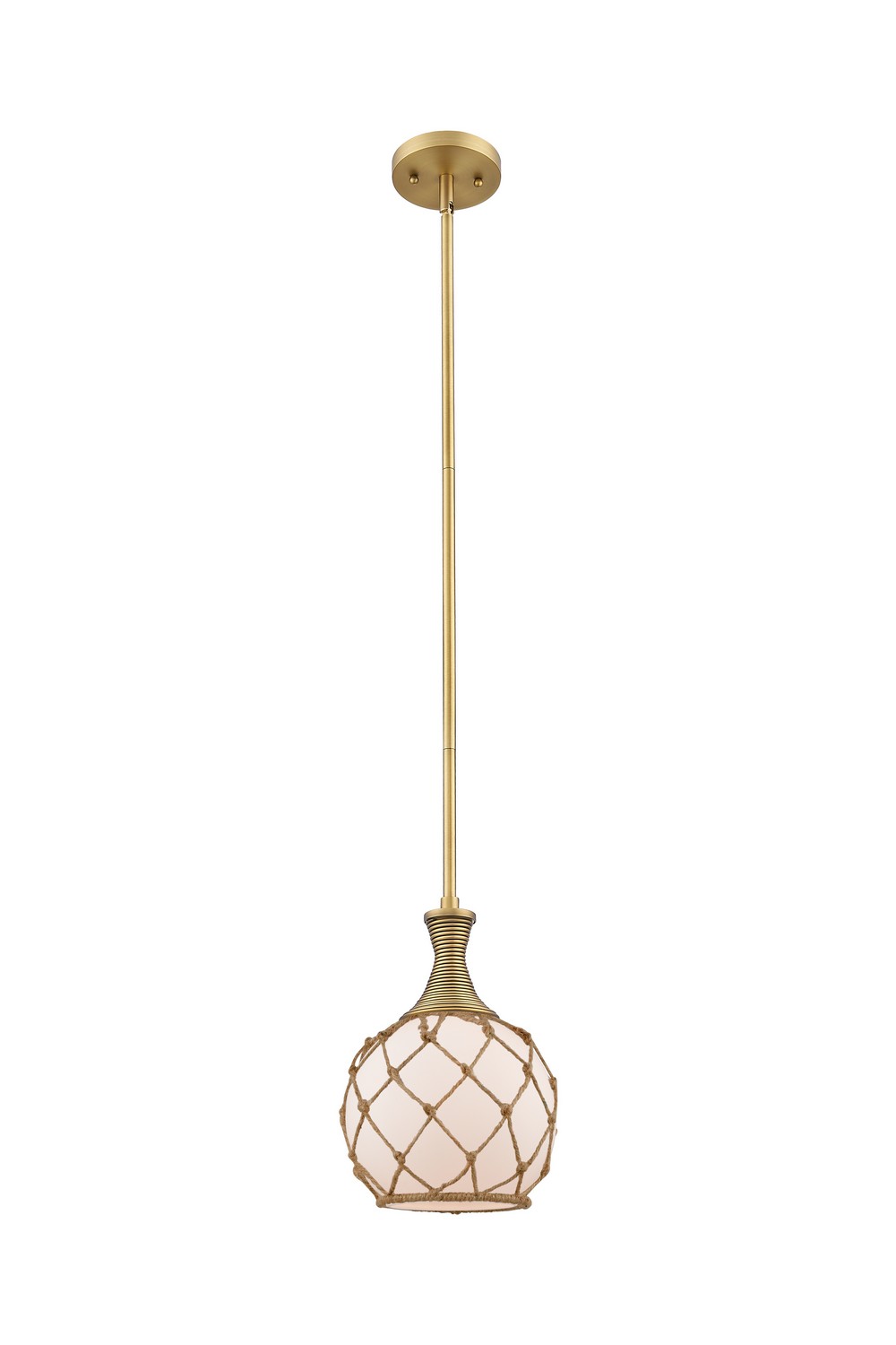 One Light Mini Pendant by Innovations - Ballston Collection, Brushed Brass Finish - 415-1S-BB-G121-8RB