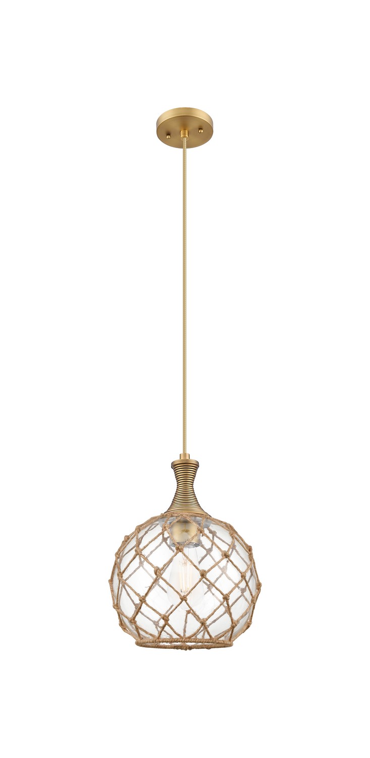 One Light Mini Pendant by Innovations - Ballston Collection, Brushed Brass Finish - 415-1S-BB-G122-10RB