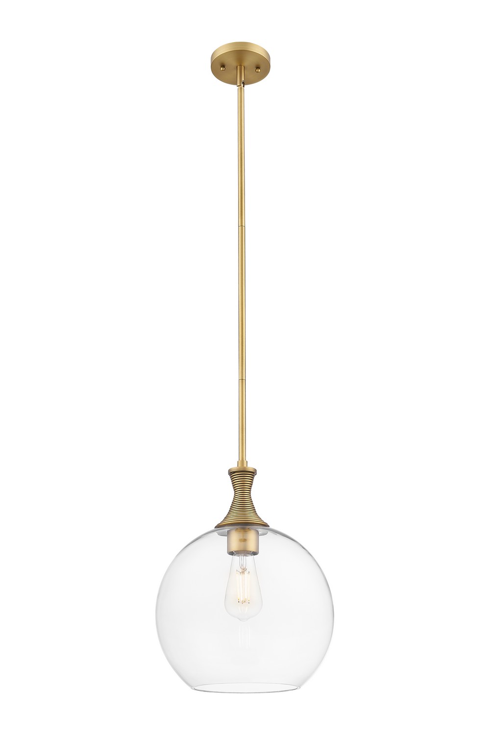 One Light Mini Pendant by Innovations - Ballston Collection, Brushed Brass Finish - 415-1S-BB-G122-12