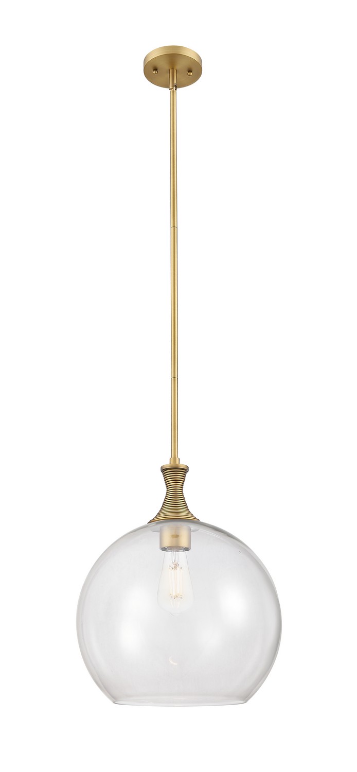 One Light Pendant by Innovations - Ballston Collection, Brushed Brass Finish - 415-1S-BB-G122-14