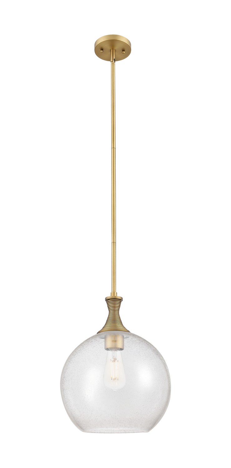 One Light Mini Pendant by Innovations - Ballston Collection, Brushed Brass Finish - 415-1S-BB-G124-12