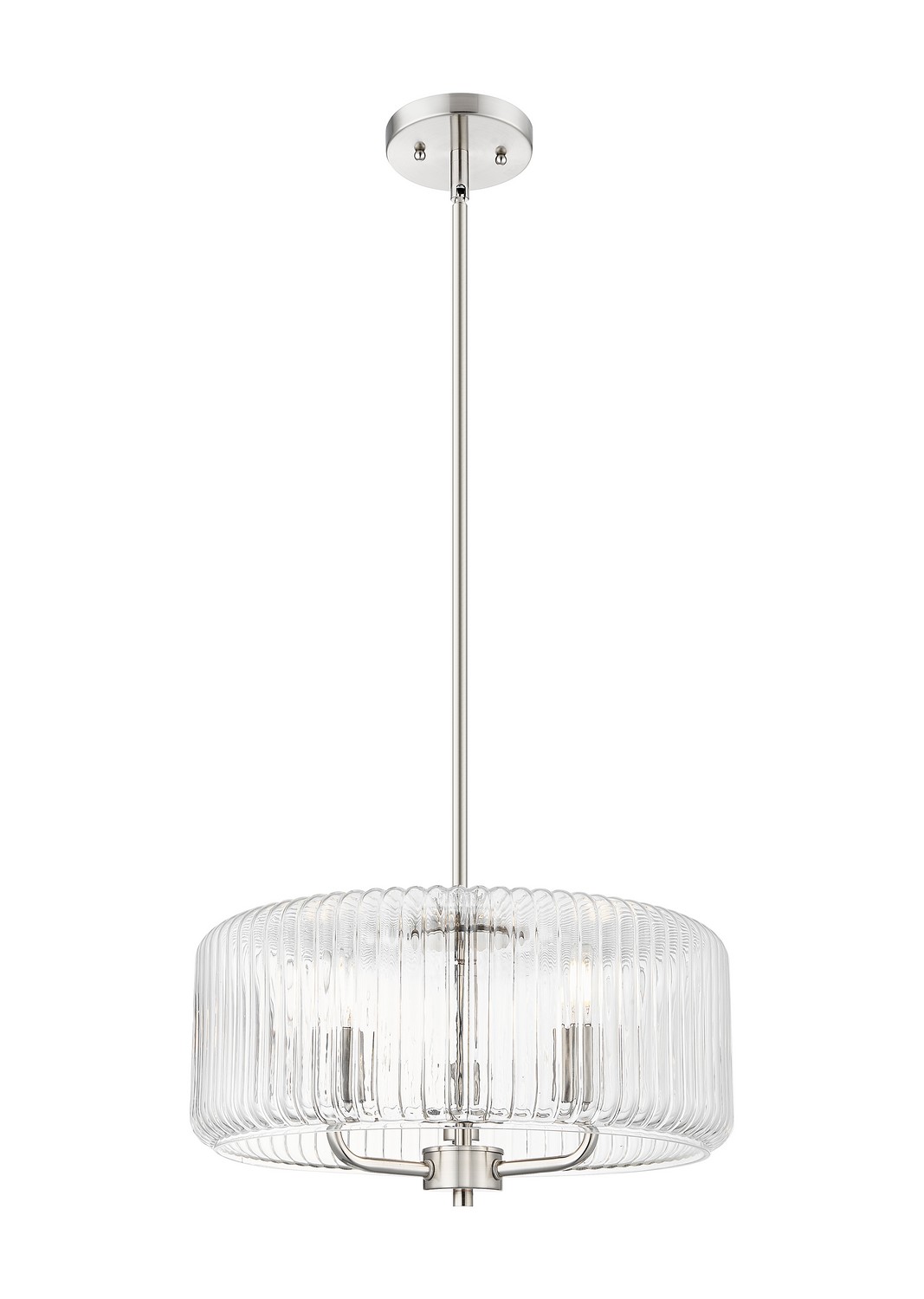 Three Light Pendant by Innovations - Downtown Urban Collection, Brushed Satin Nickel Finish - 436-3S-SN-G436-16CL