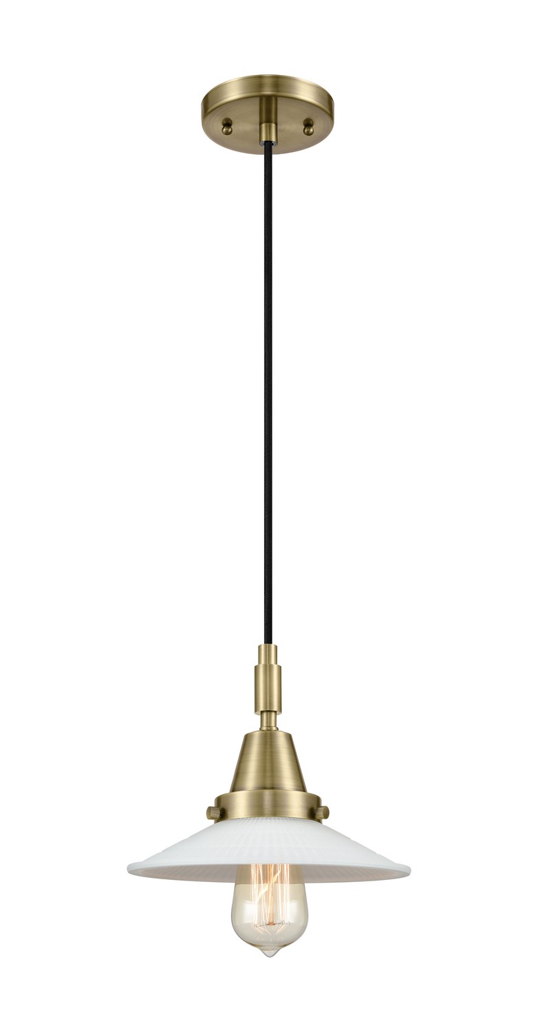 One Light Mini Pendant by Innovations - Caden Collection, Antique Brass Finish - 447-1P-AB-G1
