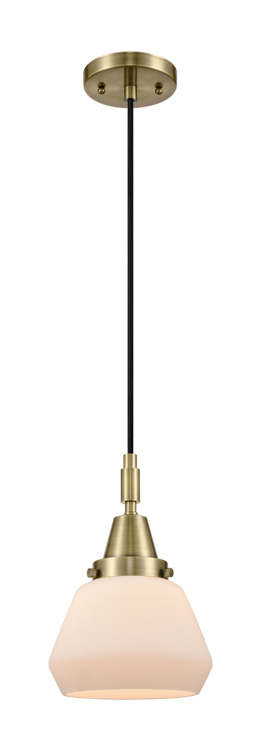 One Light Mini Pendant by Innovations - Caden Collection, Antique Brass Finish - 447-1P-AB-G171