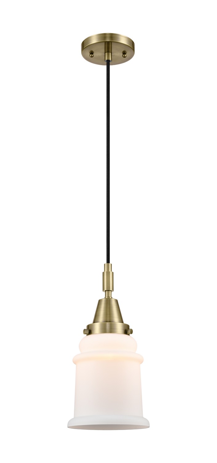 One Light Mini Pendant by Innovations - Caden Collection, Antique Brass Finish - 447-1P-AB-G181