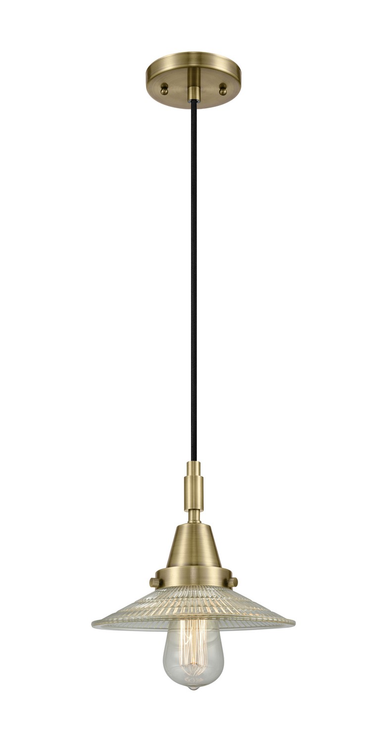 One Light Mini Pendant by Innovations - Caden Collection, Antique Brass Finish - 447-1P-AB-G2