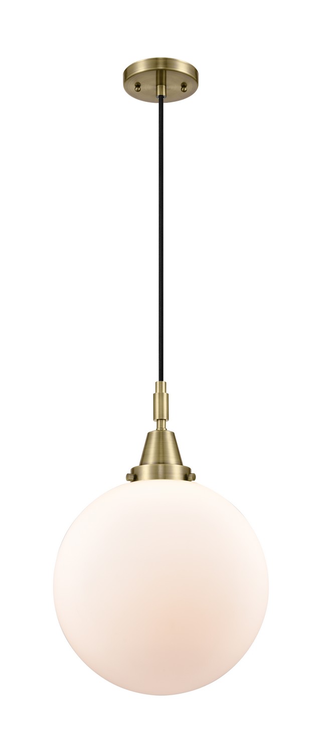 One Light Mini Pendant by Innovations - Caden Collection, Antique Brass Finish - 447-1P-AB-G201-12