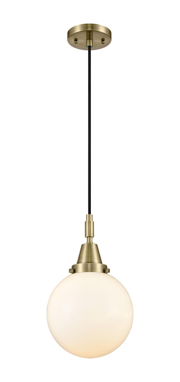 One Light Mini Pendant by Innovations - Caden Collection, Antique Brass Finish - 447-1P-AB-G201-8