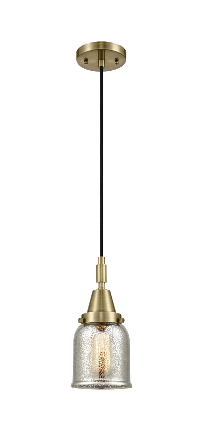 One Light Mini Pendant by Innovations - Caden Collection, Antique Brass Finish - 447-1P-AB-G58