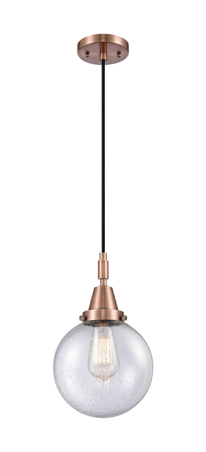 One Light Mini Pendant by Innovations - Caden Collection, Antique Copper Finish - 447-1P-AC-G204-8