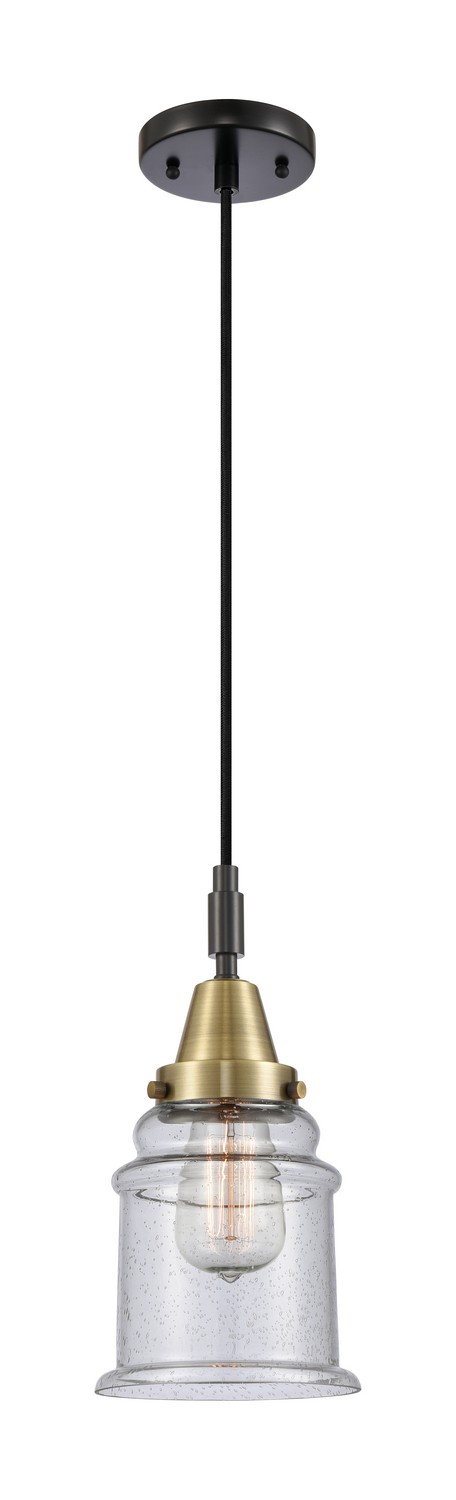 One Light Mini Pendant by Innovations - Caden Collection, Black Antique Brass Finish - 447-1P-BAB-G184