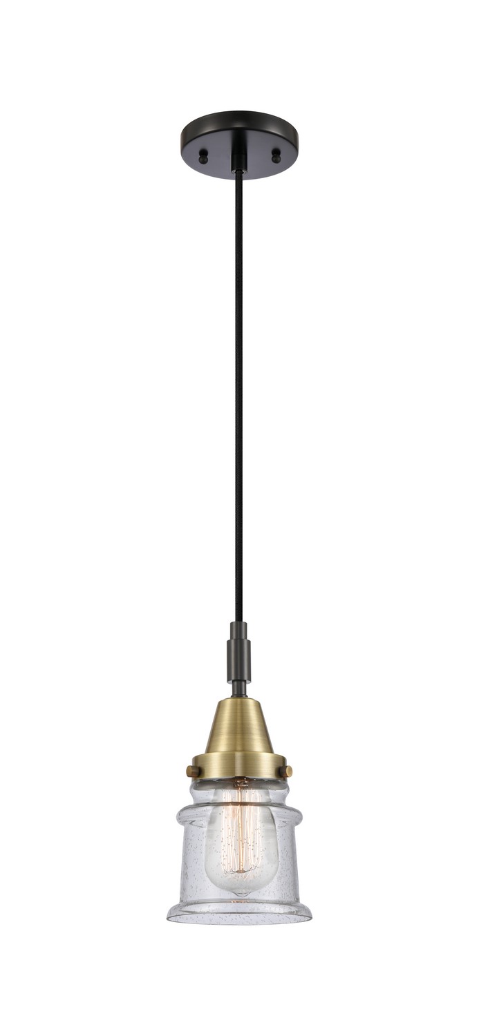 One Light Mini Pendant by Innovations - Caden Collection, Black Antique Brass Finish - 447-1P-BAB-G184S