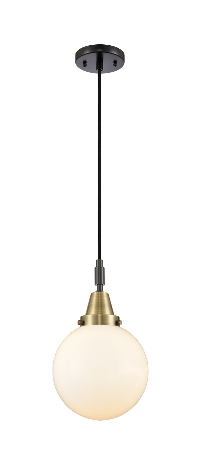 One Light Mini Pendant by Innovations - Caden Collection, Black Antique Brass Finish - 447-1P-BAB-G201-8