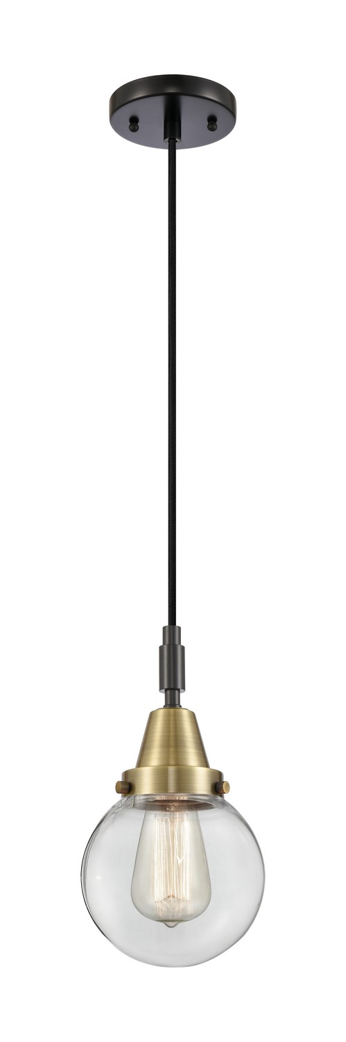One Light Mini Pendant by Innovations - Caden Collection, Black Antique Brass Finish - 447-1P-BAB-G202-6