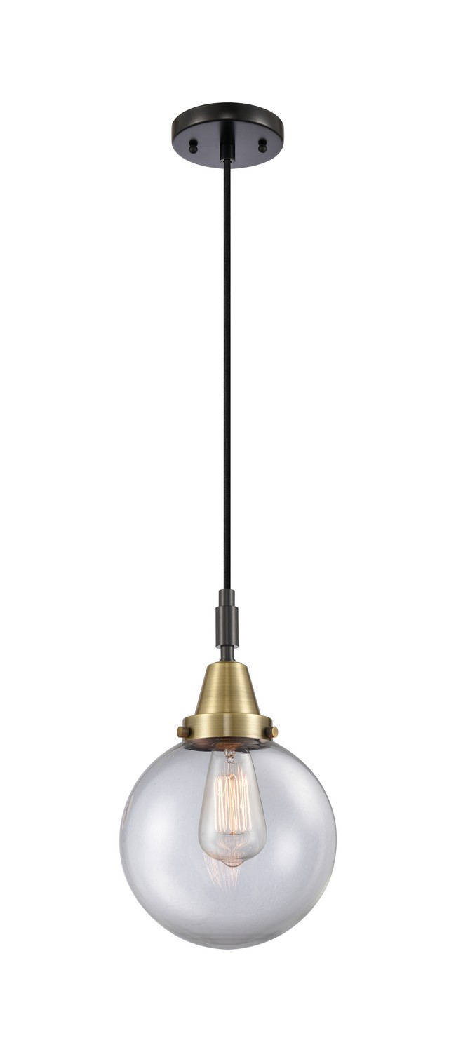 One Light Mini Pendant by Innovations - Caden Collection, Black Antique Brass Finish - 447-1P-BAB-G202-8