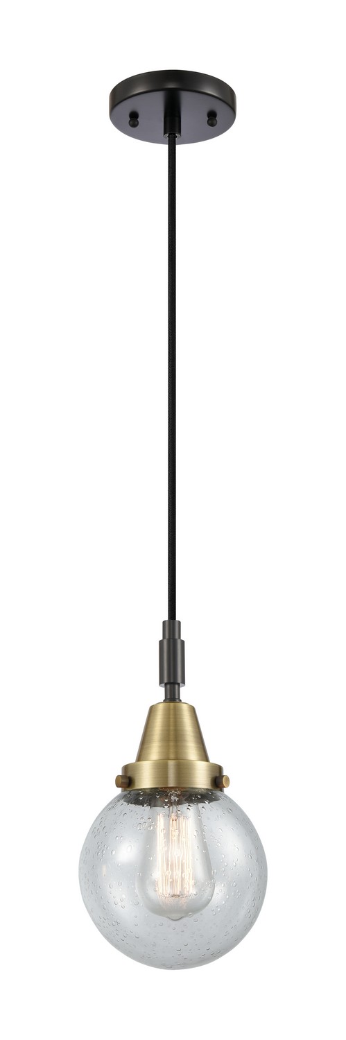 One Light Mini Pendant by Innovations - Caden Collection, Black Antique Brass Finish - 447-1P-BAB-G204-6