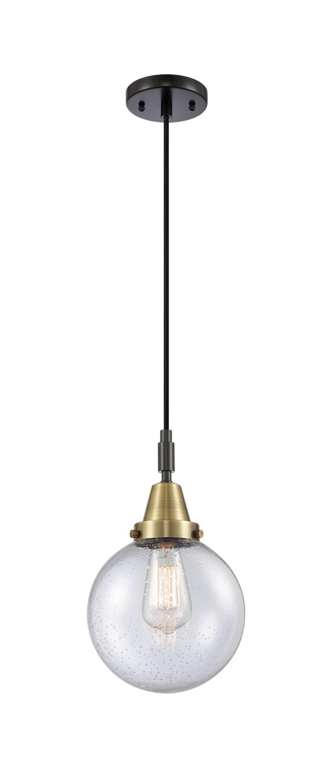One Light Mini Pendant by Innovations - Caden Collection, Black Antique Brass Finish - 447-1P-BAB-G204-8