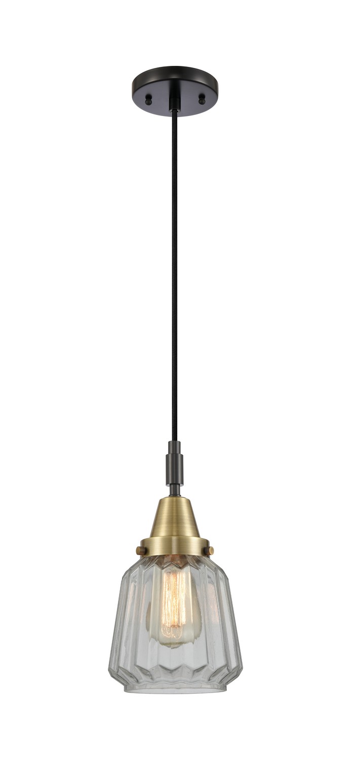 One Light Mini Pendant by Innovations - Caden Collection, Black Antique Brass Finish - 447-1P-BAB-G142