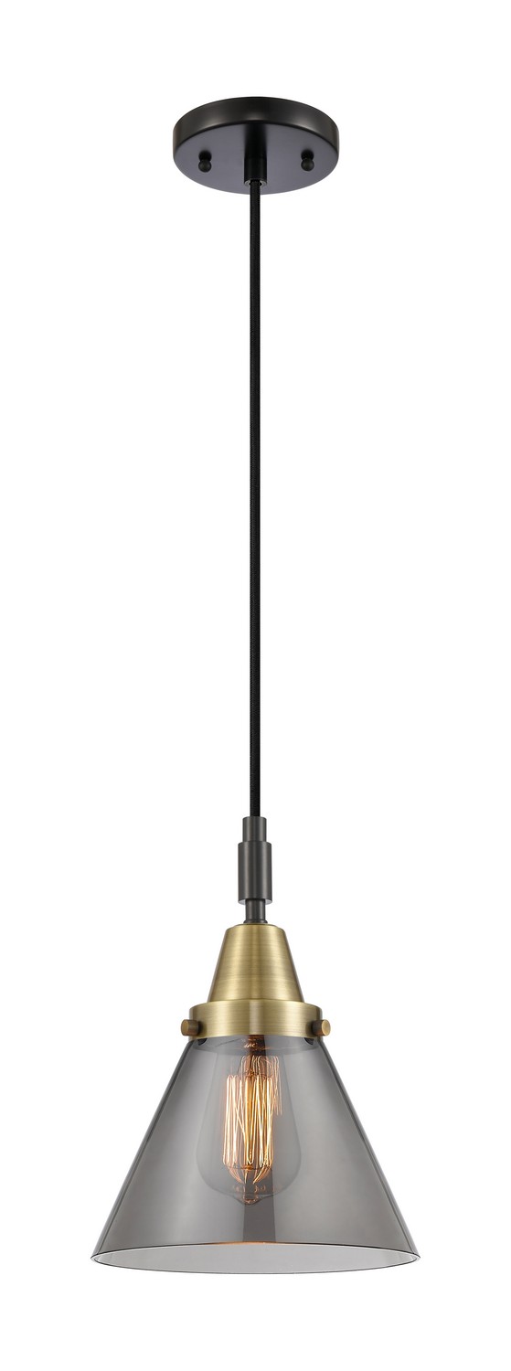 One Light Mini Pendant by Innovations - Caden Collection, Black Antique Brass Finish - 447-1P-BAB-G43