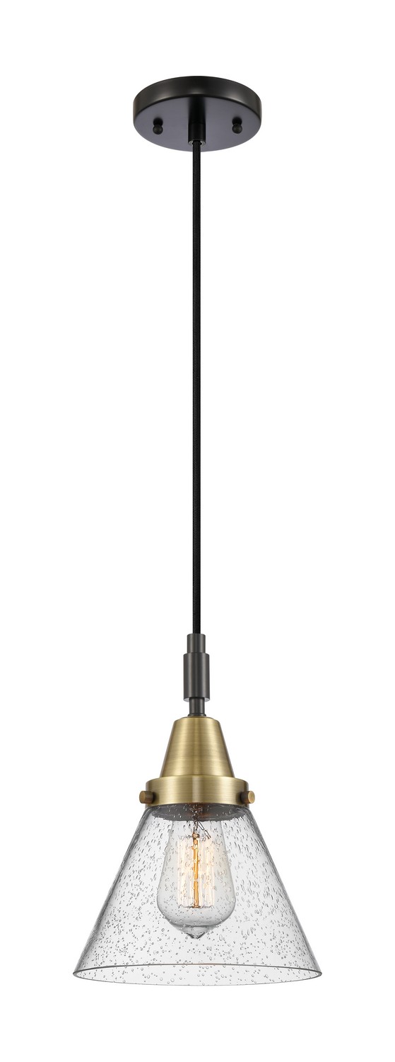 One Light Mini Pendant by Innovations - Caden Collection, Black Antique Brass Finish - 447-1P-BAB-G44