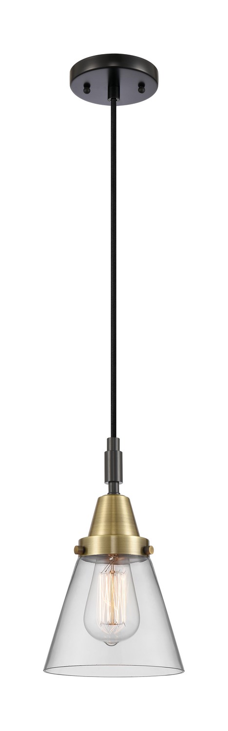 One Light Mini Pendant by Innovations - Caden Collection, Black Antique Brass Finish - 447-1P-BAB-G62