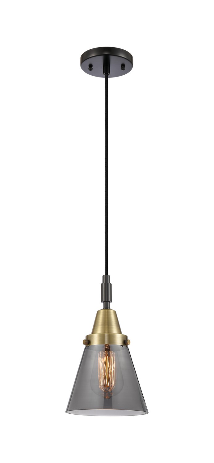 One Light Mini Pendant by Innovations - Caden Collection, Black Antique Brass Finish - 447-1P-BAB-G63