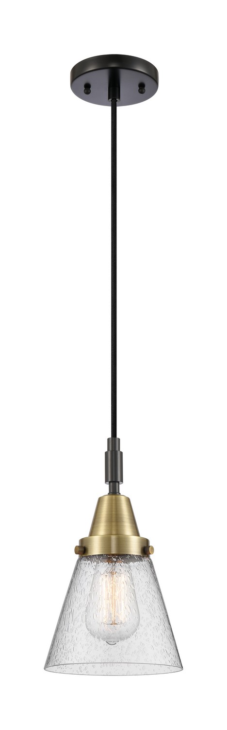 One Light Mini Pendant by Innovations - Caden Collection, Black Antique Brass Finish - 447-1P-BAB-G64