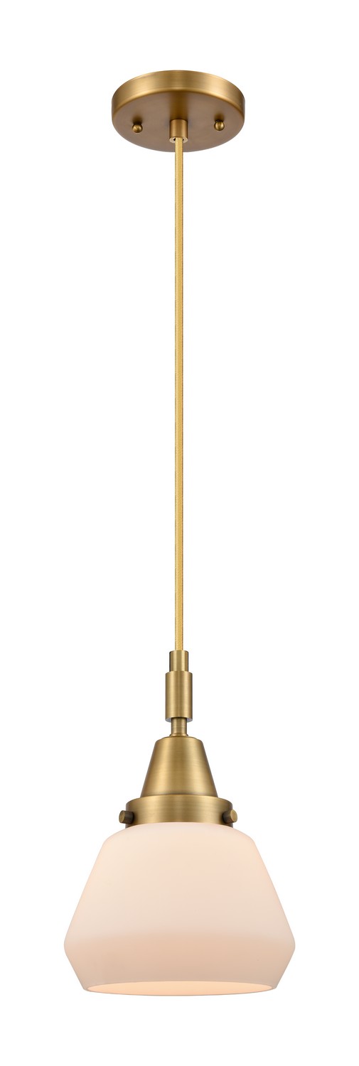 One Light Mini Pendant by Innovations - Caden Collection, Brushed Brass Finish - 447-1P-BB-G171