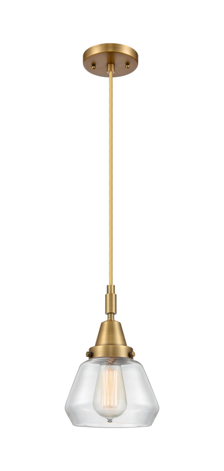 One Light Mini Pendant by Innovations - Caden Collection, Brushed Brass Finish - 447-1P-BB-G172