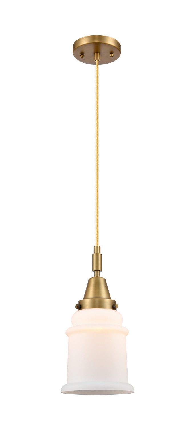 One Light Mini Pendant by Innovations - Caden Collection, Brushed Brass Finish - 447-1P-BB-G181