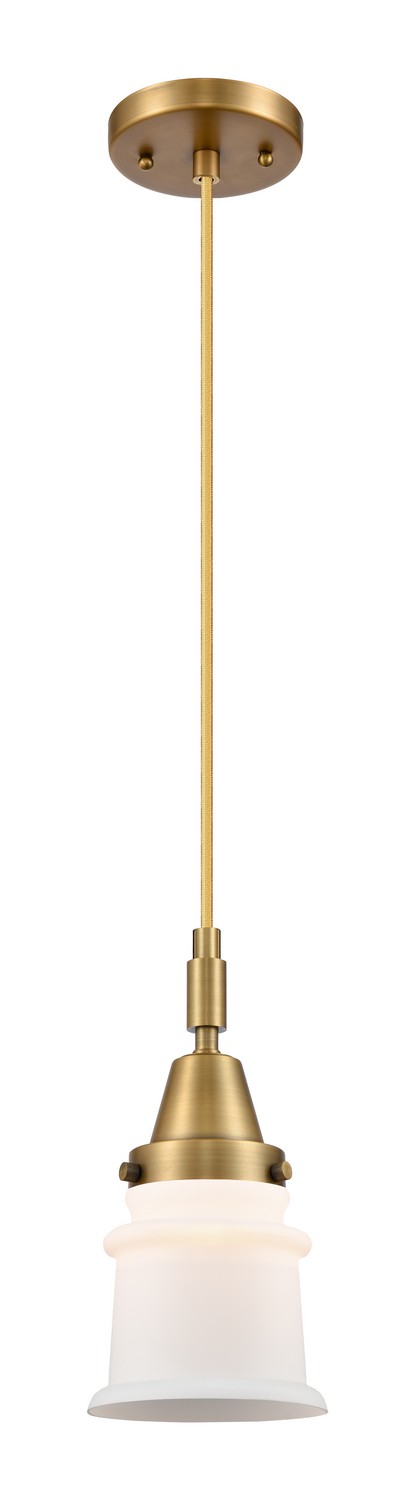 One Light Mini Pendant by Innovations - Caden Collection, Brushed Brass Finish - 447-1P-BB-G181S